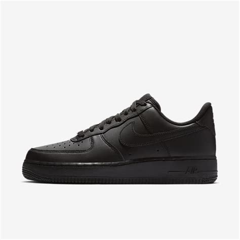 Damen Schwarz Air Force 1 Schuhe (6) 